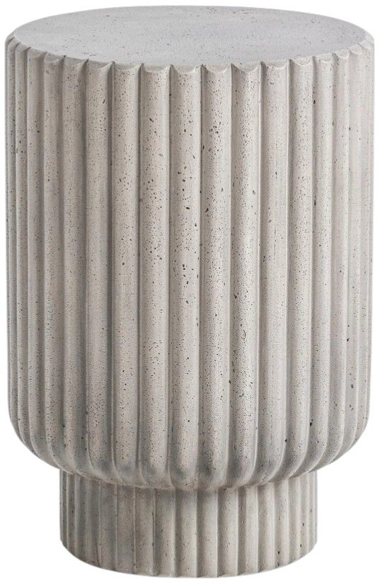 Classic Home Givens Light Gray Concrete Outdoor Accent Table-0
