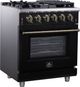 FORNO® Massimo Series Alta Qualita 30" Black Pro Style Gas Range-1