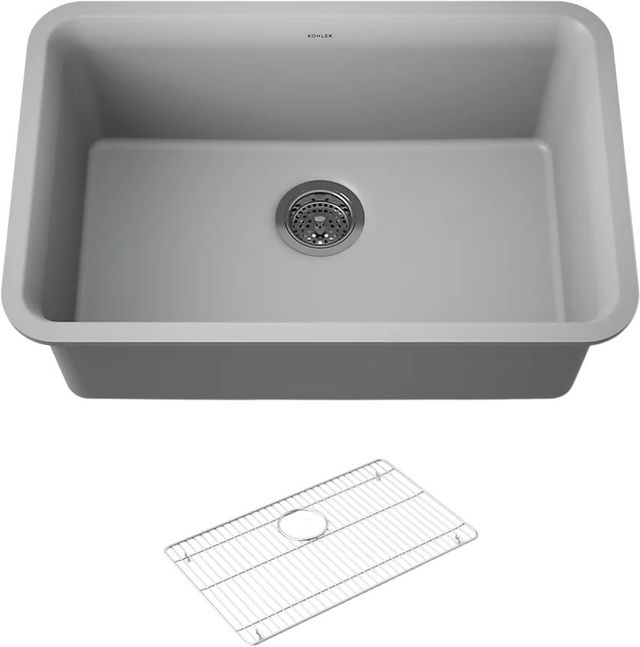 KOHLER® Cairn® Matte Gray 28" Undermount Single-Bowl Kitchen Sink-0