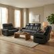 Primo™ International Heritage Colton Black Leather-Match Manual Motion Loveseat-3