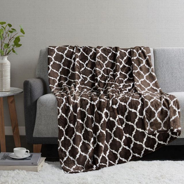 Olliix by Madison Park Ogee 1 Brown Oversized Throw-1