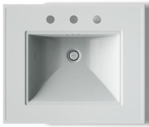 Kohler Memoirs® Stately Ice Grey 25" Widespread Pedestal/Console Table Bathroom Sink-1