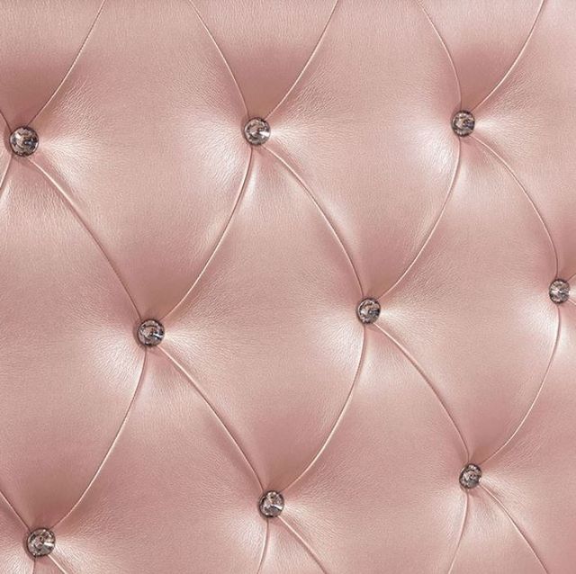 Furniture of America® Ariston Rose Gold Queen Upholstered Bed-1