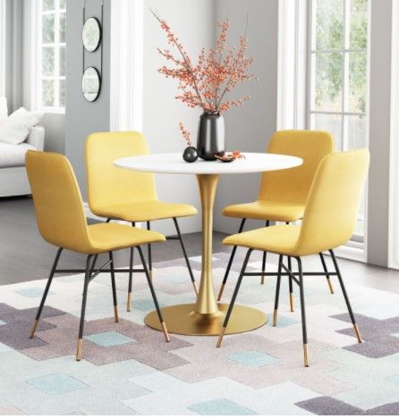 Zuo® Modern Var Yellow Dining Chair-2