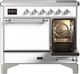 Ilve® Majestic III 40" White Pro Style Induction Range with Solid Door and Chrome Trim-3