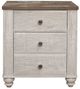 Mazin Furniture Nashville Antique White and Brown Nightstand-0