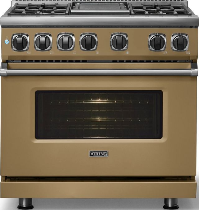 Viking® 7 Series 36" Golden Hour Pro Style Dual Fuel Range with Griddle-2