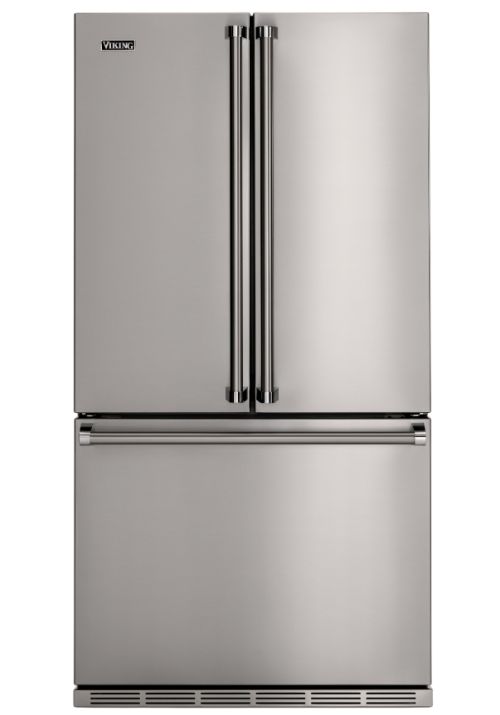 Viking® 3 Series 19.8 Cu. Ft. Stainless Steel Counter Depth Freestanding French Door Refrigerator-0