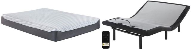 Sierra Sleep® by Ashley® Chime Elite 2-Piece 14" Memory Foam and Good Adjustable Base Queen Mattress Set-0