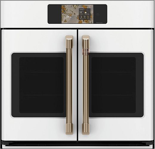 Café™ Professional Series 30” Matte White Smart Single Electric Wall Oven with French Doors-0