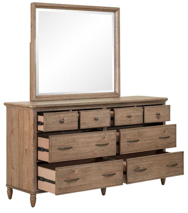 Liberty Furniture Hickory Grove Heirloom Brown Dresser and Mirror-3