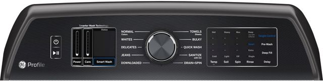 GE Profile™ 5.3 Cu. Ft. Diamond Gray Agitator Top Load Washer with Smarter Wash Technology-3