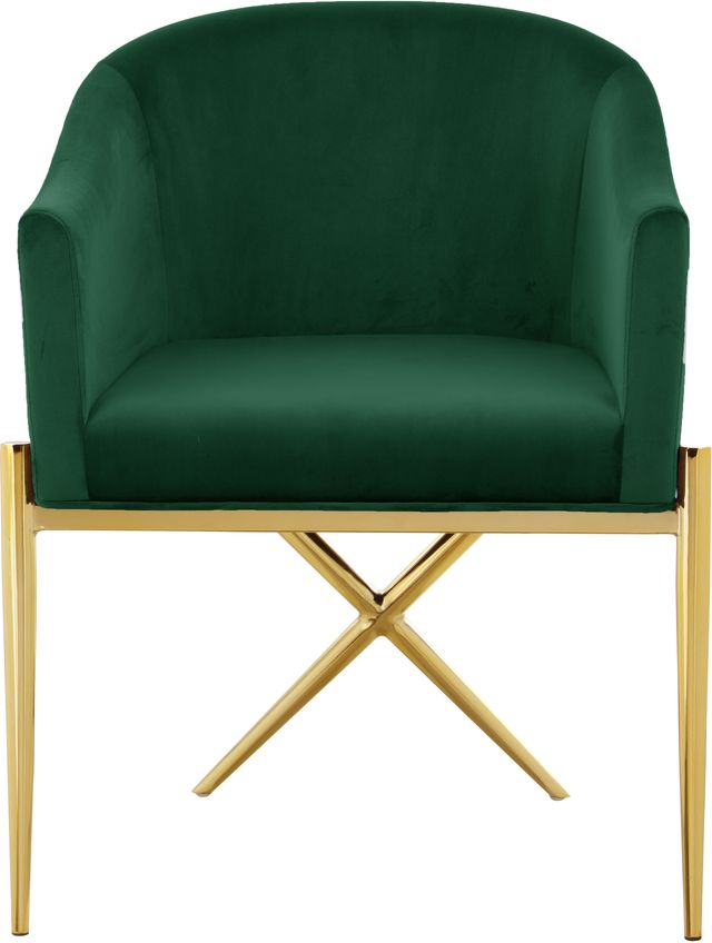 Meridian Furniture Xavier Green/Gold Velvet Dining Chair-1