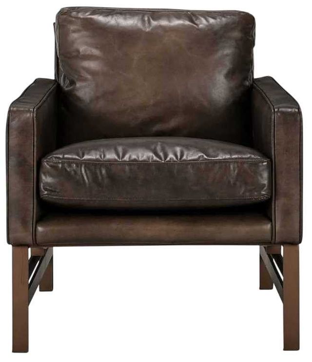 Classic Home Chazzie Truffle Brown Leather Accent Chair-2