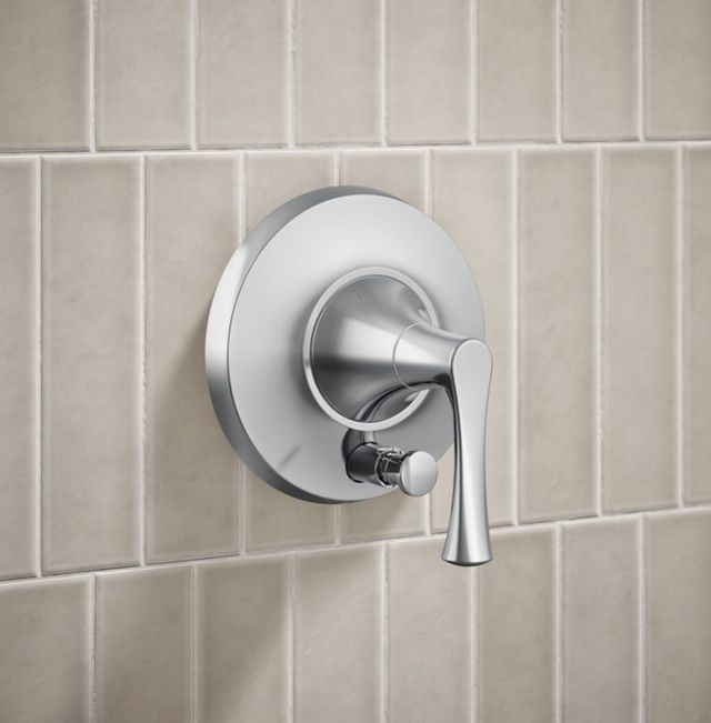 KOHLER® Buckley™ Rite-Temp® Polished Chrome Shower Trim Kit with Push-Button Diverter-3