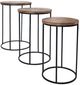 Jofran Inc. Warner 3-Piece Amber Nesting Table Set with Black Base-0