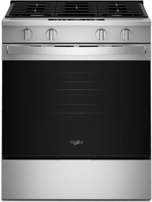 Whirlpool® 30'' Fingerprint Resistant Stainless Steel Smart Slide-In Gas Range -0
