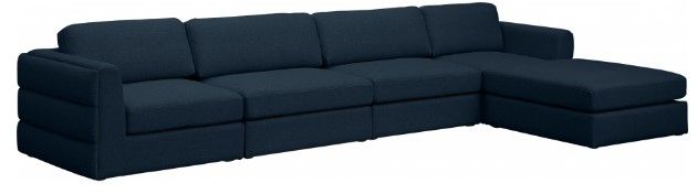 Meridian Furniture Beckham 5-Piece Navy Linen Polyester Modular Sectional-0