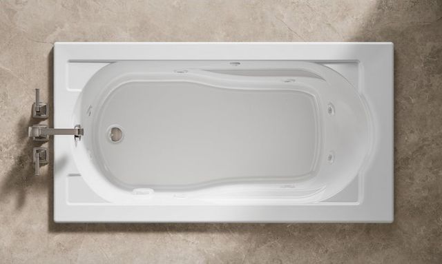 KOHLER® Devonshire® White 60" x 32" Drop-In Whirlpool Bath-4