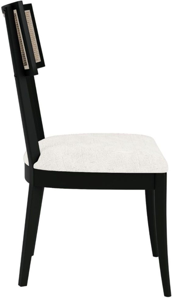 Riverside Furniture Laguna 2-Piece Ebony Drift/White Cane Upholstered Side Chair Set-3