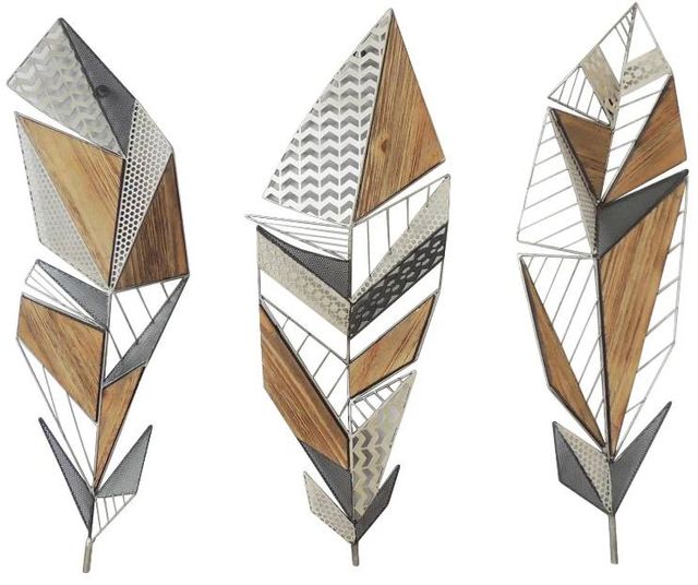 Classy Art Style 34 3-Piece Brown/Gray/White Wall Decor Set-0