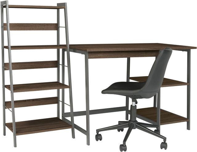 Signature Design by Ashley® Soho Warm Brown Office Desk and Shelf-3