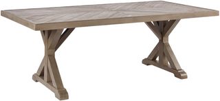 Signature Design by Ashley® Beachcroft Beige Outdoor Rectangular Dining Table with Umbrella Option