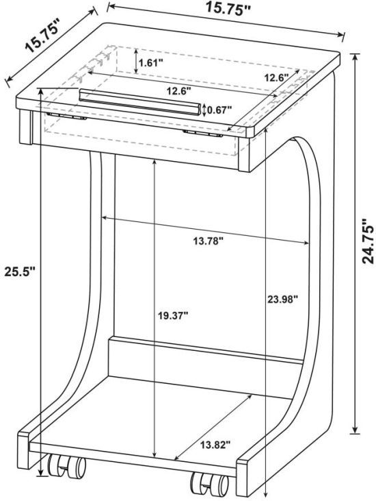 Coaster® Ralston Light Oak Lift-Top Sofa Side Table-2