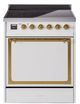 Ilve® Nostalgie II Noblesse 30'' White Pro Style Induction Range with Brass Trim-0