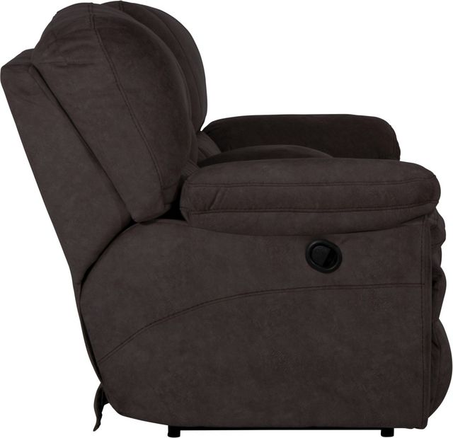 Catnapper® Reyes Chocolate Reclining Lay Flat Console Loveseat with Storage and Cupholders-2