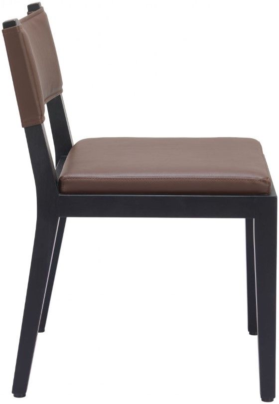 Zuo® Modern Roxas 2-Piece Black/Brown Dining Side Chair Set-2