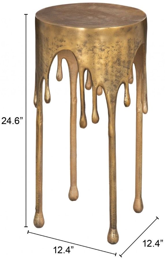 Zuo® Modern Drip Antique Brass Accent End Table-1