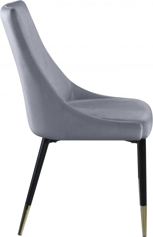 Meridian Furniture Sleek Grey Velvet Dining Chair-3