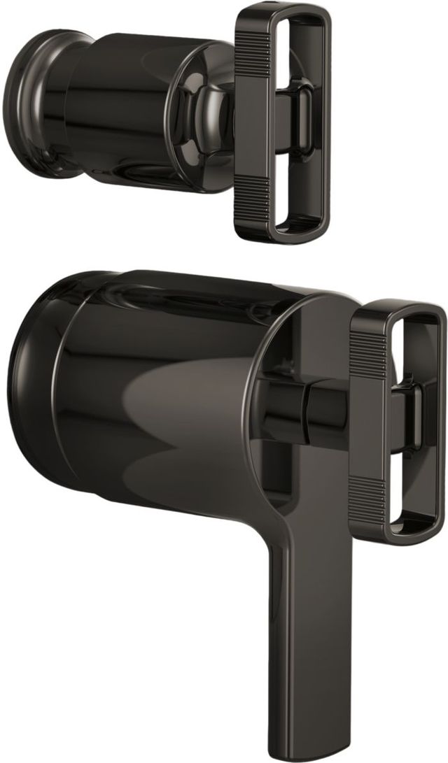 Brizo Kintsu® TempAssure® Brilliance® Black Onyx 2-Piece Thermostatic Valve with Diverter Trim Knob Handle Kit-0