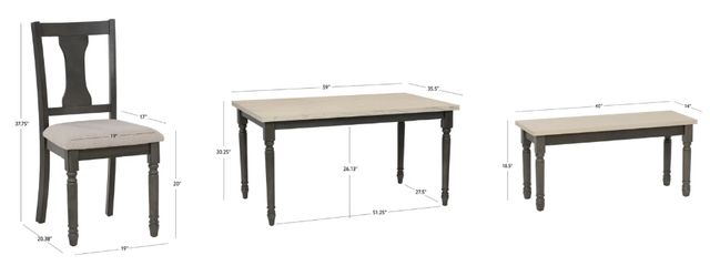 Powell® Willow 6-Piece Gray Dining Set-2