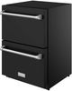 Thor Kitchen Gordon Ramsay Collection 24” 5.4 Cu. Ft. Anti-Fingerprint Black Built-In or Freestanding Under the Counter Refrigerator Drawer with Stainless Steel Handle-3