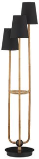 Currey & Company Satin Black Triptych Floor Lamp-2