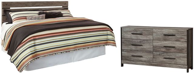 Signature Design by Ashley® Cazenfeld 2-Piece Black/Gray King/California King Panel Headboard Set-0