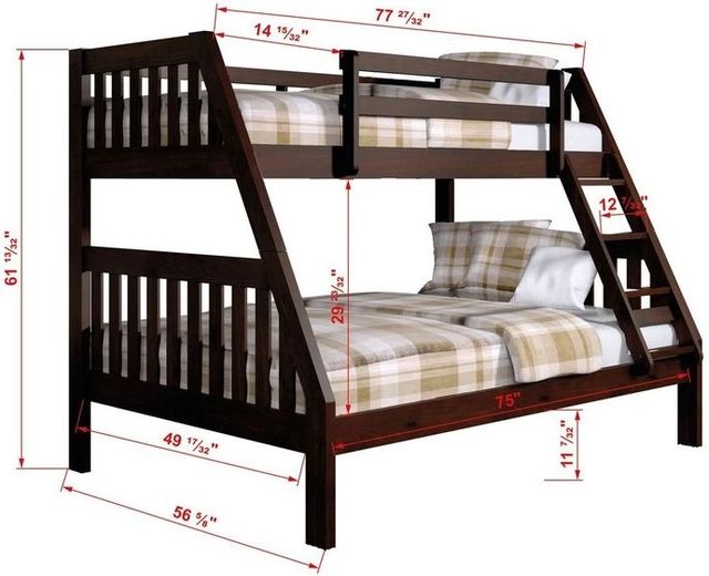 Donco Kids Austin Mission Cappuccino Mission Twin/Full Bunk Bed-2