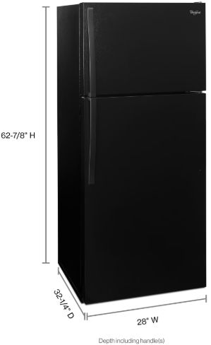 Whirlpool® 28" 14.3 Cu. Ft. Black Top Freezer Refrigerator-2