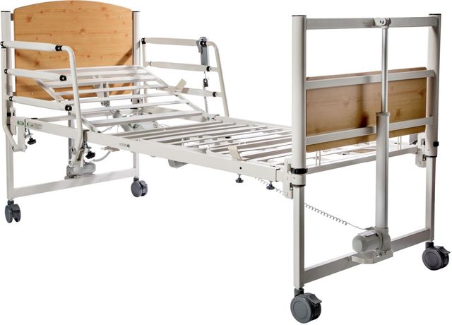 Harmony™ Medical Brown/White Home Care Bed with Full Rails-1