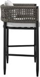 Armen Living Alegria Black/Gray Aluminum/Fabric/Rope Outdoor Counter Stool-4