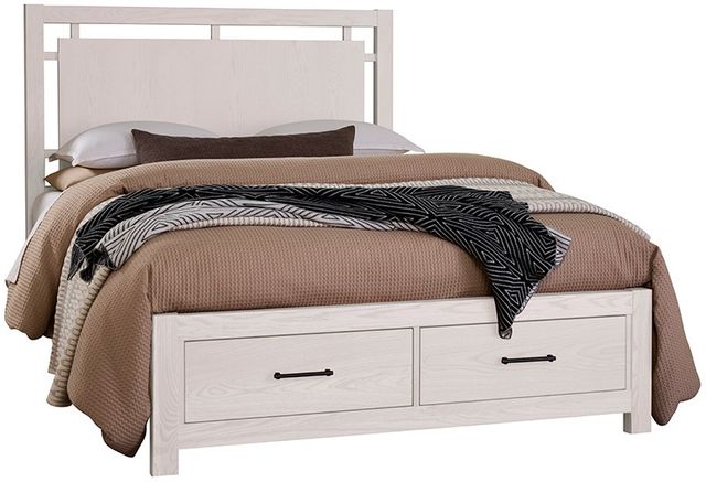 Vaughan-Bassett Lodge & Loft Soft White King Floating Panel Storage Bed-0