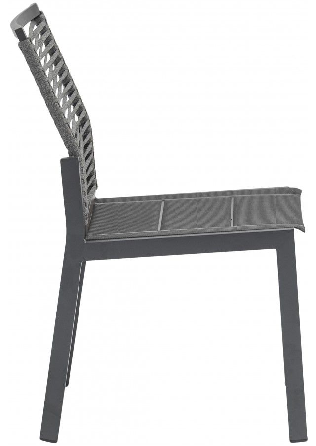 Meridian Furniture Maldives 2-Piece Grey Aluminum 35" Outdoor Patio Dining Side Chair Set-2