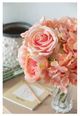 A & B Home Peach 10" Peony, Hydrangea and Rose Ball-5