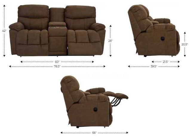 La-Z-Boy® Morrison Indigo Manual Reclining Loveseat with Console-2