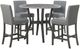 Elements International Ambridge 5-Piece Brushed Gray Round Counter Dining Set-0