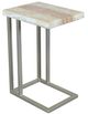 Horizon Home® Spectrum White Marble Top C-Table with Gray Metal Base-0