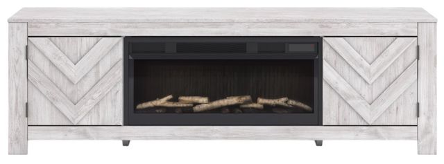 Signature Design by Ashley® Cayboni Whitewash 71" TV Stand with Electric Fireplace-1