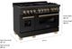 ZLINE Autograph Edition 48" Black Stainless Steel Pro Style Dual Fuel Range-4